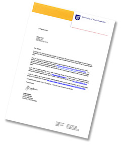 UniSA - Letter of offer