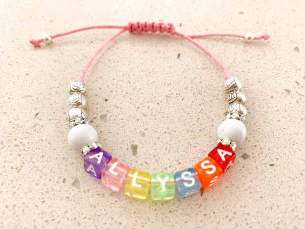 Girls Rainbow Name Bracelet